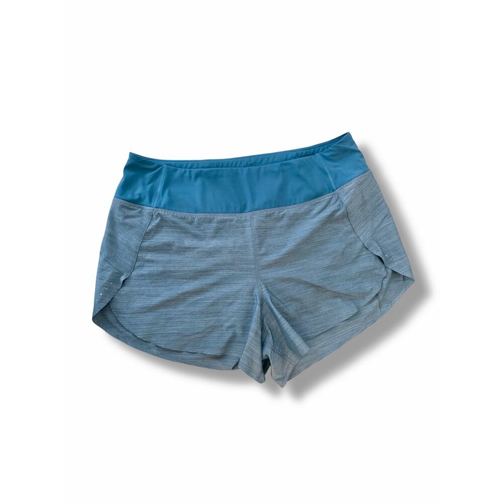 Athleta Run With It Running Shorts Plus Size 1X Blue Gray Lined 3.5” Inseam